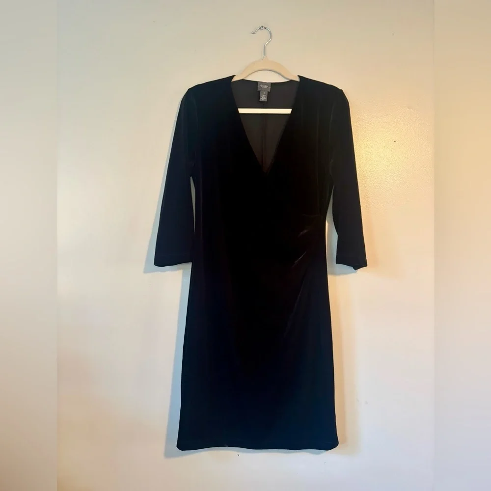 Travelers Collection by Chico’s Velvet Rosemary Wrap Dress in Black - Picture 3 of 10